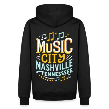 Music City Nashville Tennessee musicien cadeau - Sweat à capuche Premium bio Homme - noir - Dos - Nico (187cm)