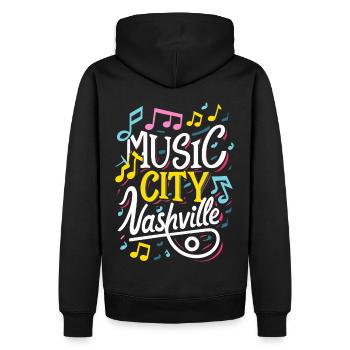 Music City Nashville Tennessee musicien cadeau - Sweat à capuche Premium bio Homme - noir - Dos - Nico (187cm)