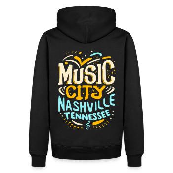 Music City Nashville Tennessee musicien cadeau - Sweat à capuche Premium bio Homme - noir - Dos - Nico (187cm)