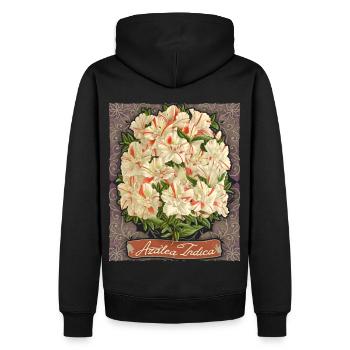 Azalea Indica vintage botanische gestreifte Azalee - Männer Premium Bio Hoodie - Schwarz - Hinten - Nico (187cm)