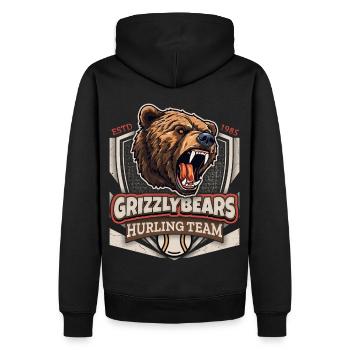 Hurling, Grizzly Bears Team, Grizzlybären Logo - Männer Premium Bio Hoodie - Schwarz - Hinten - Nico (187cm)