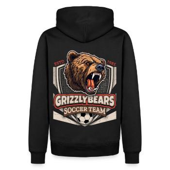 Soccer Club, Fußball, Grizzly Bears Logo - Männer Premium Bio Hoodie - Schwarz - Hinten - Nico (187cm)
