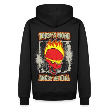 Crâne de dessin animé, drôle de dicton, en colère comme l’enfer - Sweat à capuche Premium bio Homme - noir - Dos - Nico (187cm)