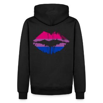 Bisexual Pride Flag LGBTQ Lips - Männer Premium Bio Hoodie - Schwarz - Hinten - Nico (187cm)
