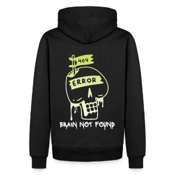404-html error, Computer Nerd, No-Brain Spruch - Männer Premium Bio Hoodie - Schwarz - Hinten - Nico (187cm)