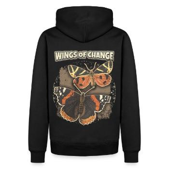 Papillon Vintage papillon papillon dicton - Sweat à capuche Premium bio Homme - noir - Dos - Nico (187cm)