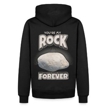 Rock dans les vagues, l’amour dit pour les amoureux - Sweat à capuche Premium bio Homme - noir - Dos - Nico (187cm)