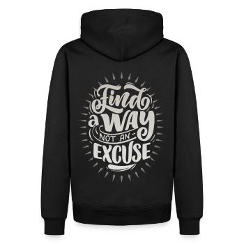 Citation motivante pour les personnes positives - Sweat à capuche Premium bio Homme - noir - Dos - Nico (187cm)