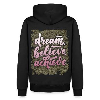 Rêve de carrière, dicton drôle, motivation - Sweat à capuche Premium bio Homme - noir - Dos - Nico (187cm)