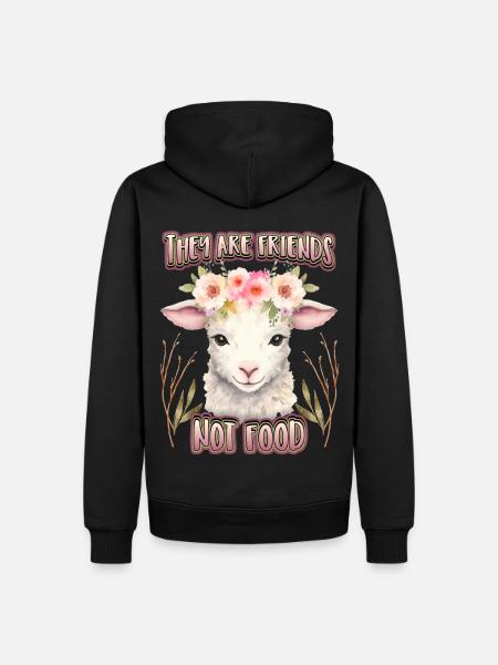 Schaf Schäfchen lustiger Spruch für Veganer - Männer Premium Bio Hoodie - Schwarz