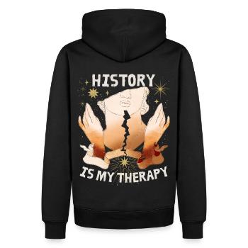 Griechische Statue, Geschichte, Antike Göttin - Männer Premium Bio Hoodie - Schwarz - Hinten - Nico (187cm)