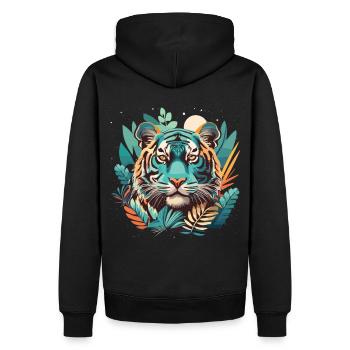 Jungle Dreams: Tigers and the Wilderness United - Sweat à capuche Premium bio Homme - noir - Dos - Nico (187cm)