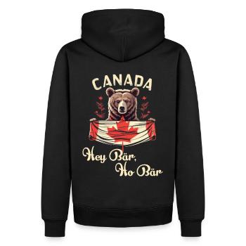 Kanadisches Abenteuer mit Bären - Männer Premium Bio Hoodie - Schwarz - Hinten - Nico (187cm)