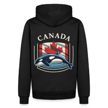 La beauté de la nature sauvage canadienne - Sweat à capuche Premium bio Homme - noir - Dos - Nico (187cm)