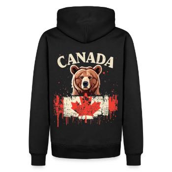 Kanadischer Bärenstolz - Männer Premium Bio Hoodie - Schwarz - Hinten - Nico (187cm)