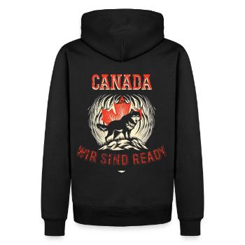 Kanadisches Flair: Natur und Tierwelt - Männer Premium Bio Hoodie - Schwarz - Hinten - Nico (187cm)
