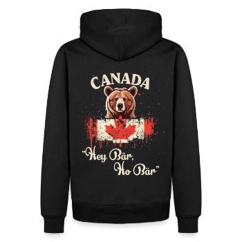 Kanadisches Abenteuer mit Bären - Männer Premium Bio Hoodie - Schwarz - Hinten - Nico (187cm)