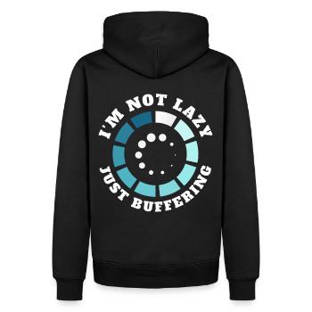 Funny Computer Nerd Geeky Programmer Coding - Männer Premium Bio Hoodie - Schwarz - Hinten - Nico (187cm)