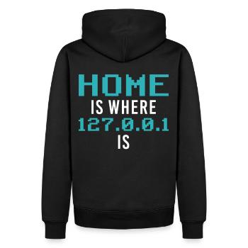 Localhost Programming Computer Scientist Funny Pro - Männer Premium Bio Hoodie - Schwarz - Hinten - Nico (187cm)