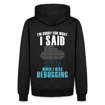 Funny Debugging Coder Programming Computer Scienti - Männer Premium Bio Hoodie - Schwarz - Hinten - Nico (187cm)