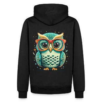 Tribal Eule: Einzigartig für Eulenliebhaber - Männer Premium Bio Hoodie - Schwarz - Hinten - Nico (187cm)