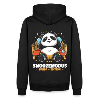 Relaxation with pandas - Men’s Premium Organic Hoodie - black - Back - Nico (187cm)