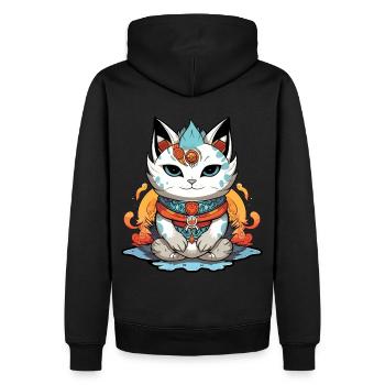 Magical Cat Shaman Native American Magician - Männer Premium Bio Hoodie - Schwarz - Hinten - Nico (187cm)