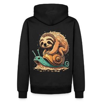 Paresseux sur la voie rapide - Sweat à capuche Premium bio Homme - noir - Dos - Nico (187cm)