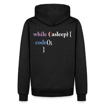 Programming Code Computer Science Funny Programmer - Männer Premium Bio Hoodie - Schwarz - Hinten - Nico (187cm)