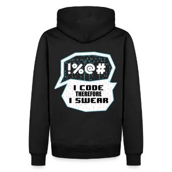 Funny Programming Saying Binary Codes Computer Sci - Männer Premium Bio Hoodie - Schwarz - Hinten - Nico (187cm)