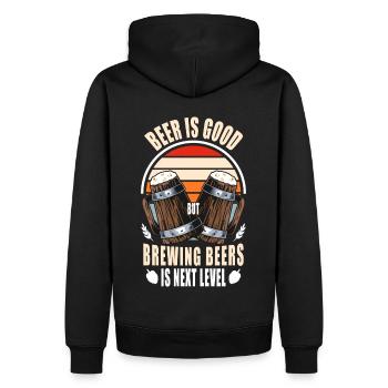 Funny Craft Beer Homebrew Retro Brewery - Männer Premium Bio Hoodie - Schwarz - Hinten - Nico (187cm)