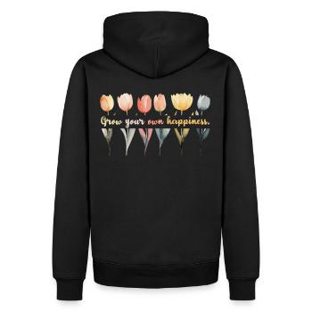 Grow Your Own Happiness Tulips Flowers And Plant L - Männer Premium Bio Hoodie - Schwarz - Hinten - Nico (187cm)