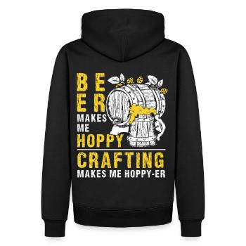Beer Makes Me Hoppy Funny Craft Brewery Homebrew B - Männer Premium Bio Hoodie - Schwarz - Hinten - Nico (187cm)