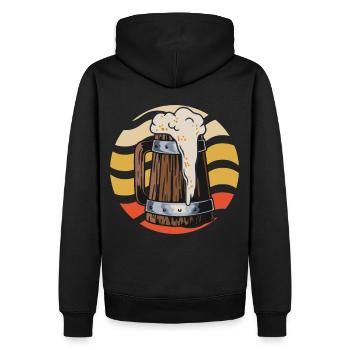 Retro Homebrew Craft Beer Brewer Drinking - Männer Premium Bio Hoodie - Schwarz - Hinten - Nico (187cm)