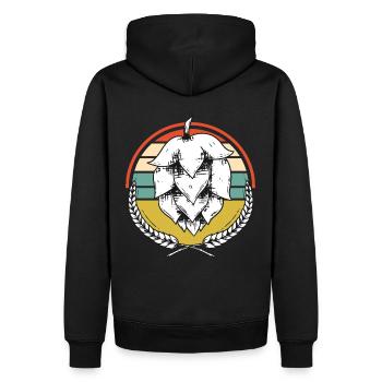 Retro Hop Craft Beer Homebrew Microbrewery - Männer Premium Bio Hoodie - Schwarz - Hinten - Nico (187cm)