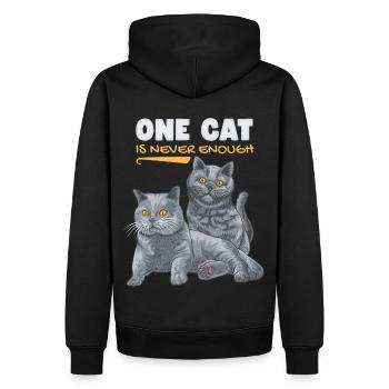 Lustige Katze, Britisch Kurzhaar, Katzen Spruch - Männer Premium Bio Hoodie - Schwarz - Hinten - Nico (187cm)