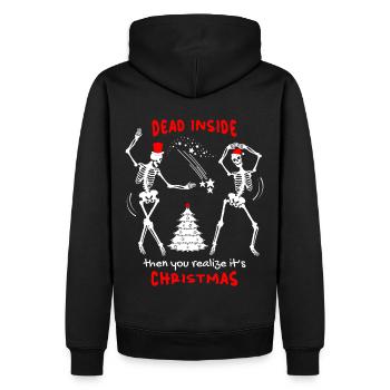 Weihnachten lustiges Skelett, Totenkopf, Spruch - Männer Premium Bio Hoodie - Schwarz - Hinten - Nico (187cm)