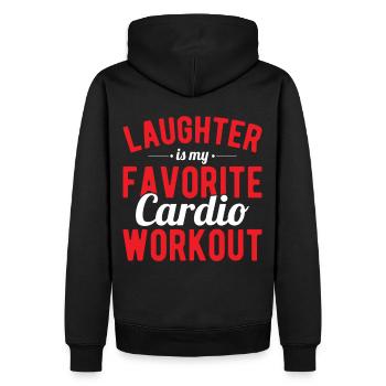 Laughter Is My Favorite Cardio Workout Jokes Humor - Männer Premium Bio Hoodie - Schwarz - Hinten - Nico (187cm)