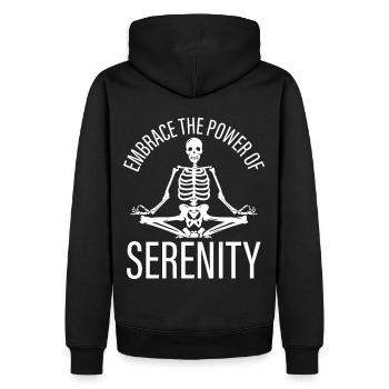 Embrace Power of Serenity Spiritual Skeleton Yoga - Männer Premium Bio Hoodie - Schwarz - Hinten - Nico (187cm)