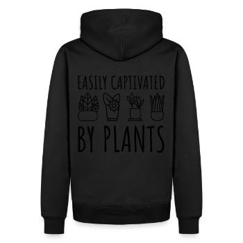 Easily Captivated by Plants Gardener Gardening Pla - Männer Premium Bio Hoodie - Schwarz - Hinten - Nico (187cm)