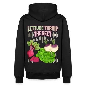 Rote Beete, Salat, Gemüse, lustiger Spruch Veganer - Männer Premium Bio Hoodie - Schwarz - Hinten - Nico (187cm)