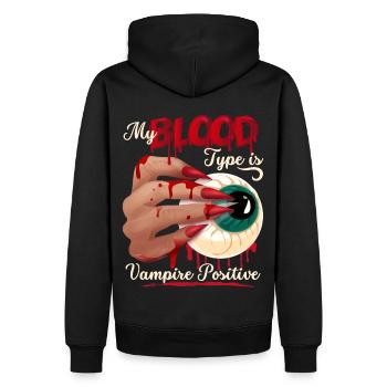 Vampire Blood, Bloodsucker Funny Saying - Men’s Premium Organic Hoodie - black - Back - Nico (187cm)