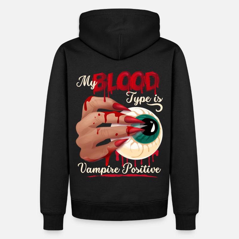 Vampir Blut, Blutsauger lustiger Spruch - Männer Premium Bio Hoodie - Schwarz