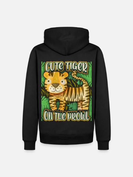 Jungle Tiger, Funny Saying, Kawaii Tiger - Men’s Premium Organic Hoodie - black