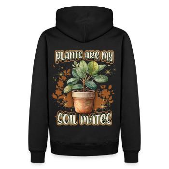 Blumentopf mit Gummibaum, lustiger Pflanzen Spruch - Männer Premium Bio Hoodie - Schwarz - Hinten - Nico (187cm)