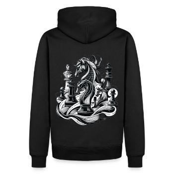 Echecs Elégants Stratégie Echecs - Sweat à capuche Premium bio Homme - noir - Dos - Nico (187cm)