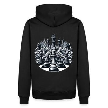 Line Art Chess Move Gift - Men’s Premium Organic Hoodie - black - Back - Nico (187cm)