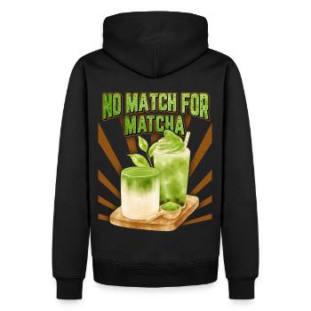 Matcha Tee, Matcha Latte lustiger Spruch, Pun - Männer Premium Bio Hoodie - Schwarz - Hinten - Nico (187cm)