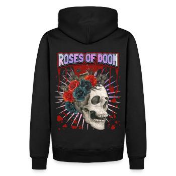 Vintage Skull, Skull with Roses, Saying - Men’s Premium Organic Hoodie - black - Back - Nico (187cm)