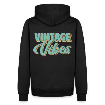 Vintage Vibes Old School Retro Pop - Männer Premium Bio Hoodie - Schwarz - Hinten - Nico (187cm)